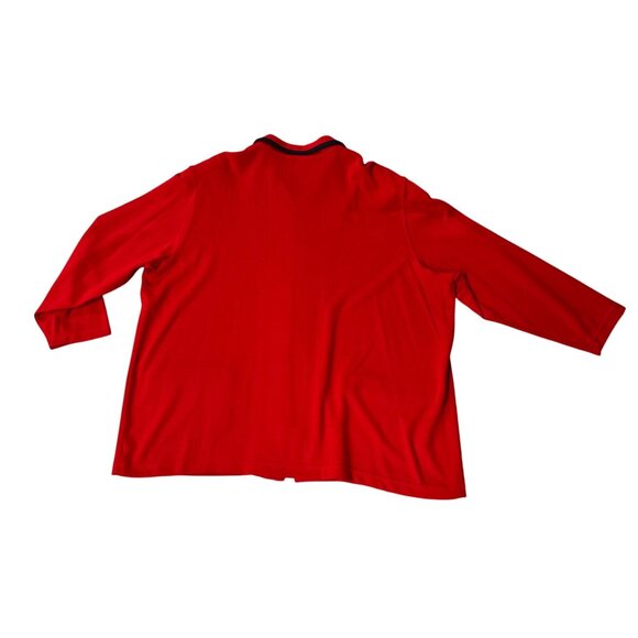 Vintage Womens 3X Red Cardigan Jacket Black Trim CD Daniels 1990s Shoulder Pads - Picture 3 of 12